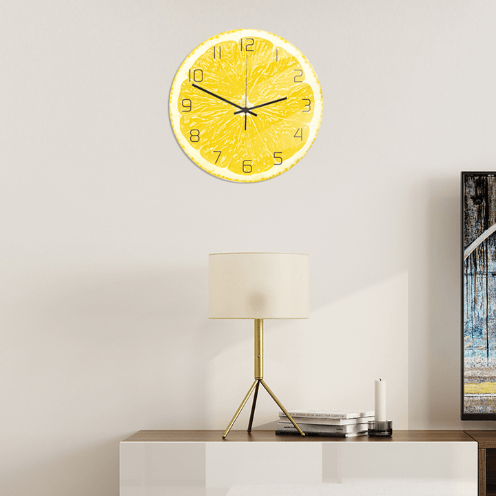 CC094 Creative Lemon Wall Clock Mute Wall Clock Quartz Wall Clock for Home Office Decorations - MRSLM