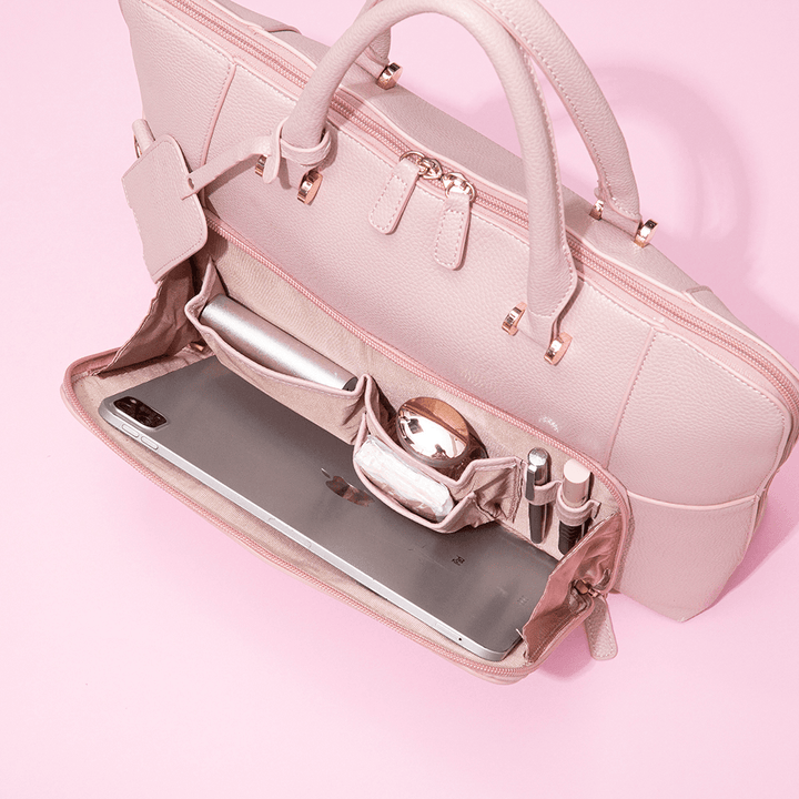 Women Design Striped Business Elegant Handbag Multifunction Crossbody Bag - MRSLM
