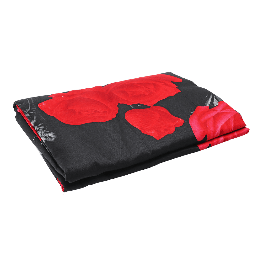 3D Printed Bedding Sets Bedclothes Red Rose Bed Sheet Cover with 2 Pillowcases - MRSLM