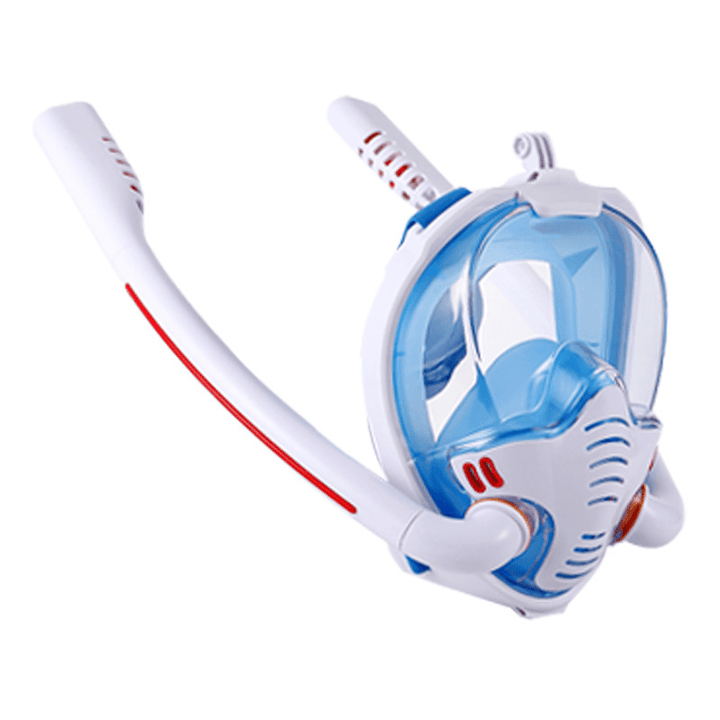 Double Tube Snorkeling Mask Silicone Full Dry Diving Mask Swimming Mask Goggles Self Contained Underwater Breathing Apparatus - MRSLM