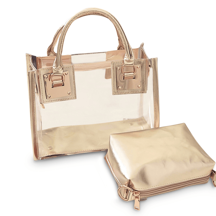 Transparent Gelly Crystal Bag Celeb Tote Sand Beach Bag Shoulder Handbag - MRSLM