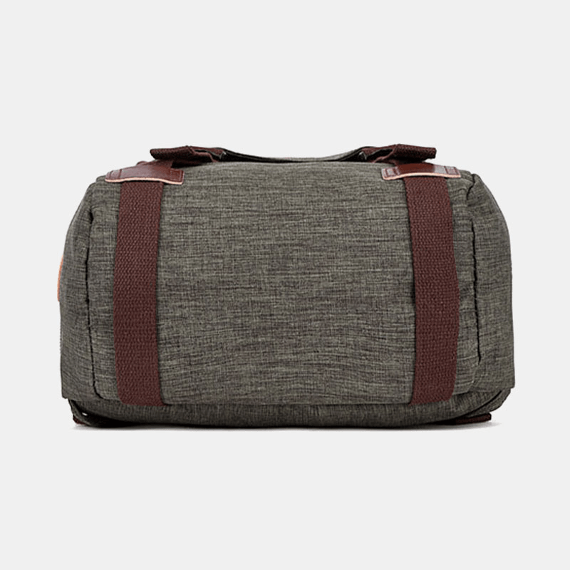 Men Canvas Large Capacity Multi-Pocket Water-Resistant Casual Laptop Bag Backpack Shoulder Bag - MRSLM