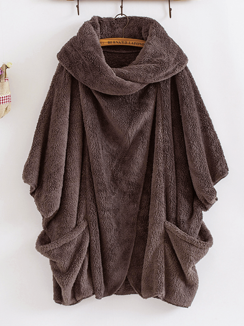 Batwing Sleeve Fleece Warm Coats - MRSLM