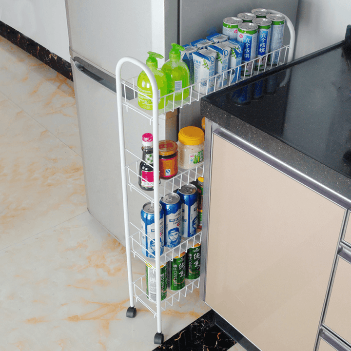 3/4 Layers Multi-Function Shelf Portable Cart Wheels for Household Kitchen Items Storage - MRSLM