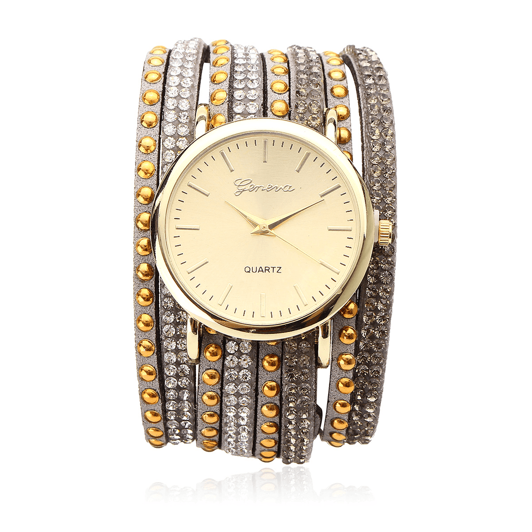 Fashion Circle Bracelet Diamond Women Watch Quartz Watch - MRSLM