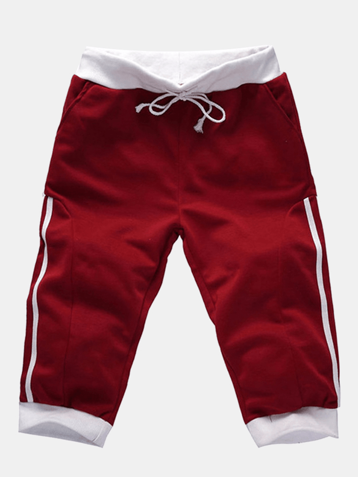 Men'S Summer Casual Sports Spell Color Shorts Elastic Waist Shorts - MRSLM