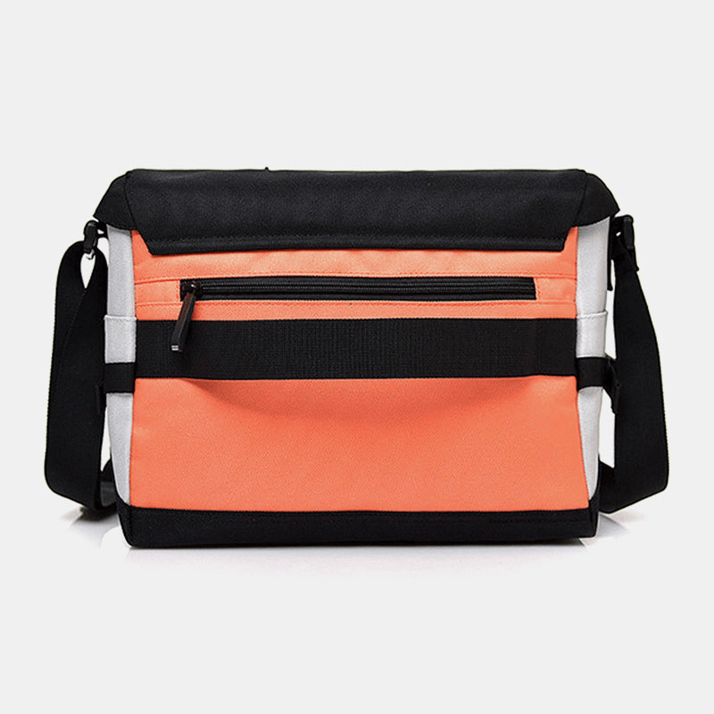 Men Nylon Medium Capacity Contrast Color Casual Personality School Bag Crossbody Bag Shoulder Bag - MRSLM
