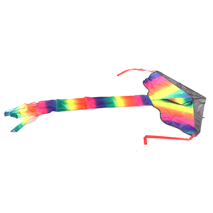 Rainbow Triangle Kite Children Toys with Long Colorful Tail Beach Outdoor Activities Game Travel - MRSLM