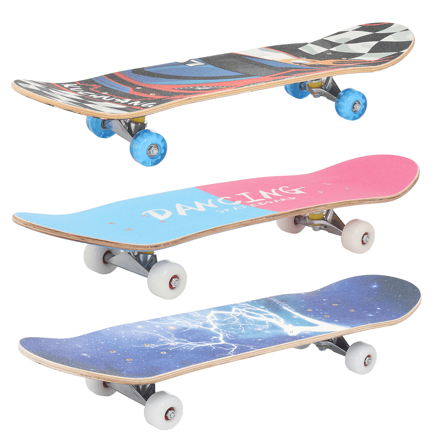 80X20Cm Complete Skateboard for Beginner Good Board Chirstmas Gift Longboard Double Kick LED Wheels for Extreme Sports Outdoor - MRSLM