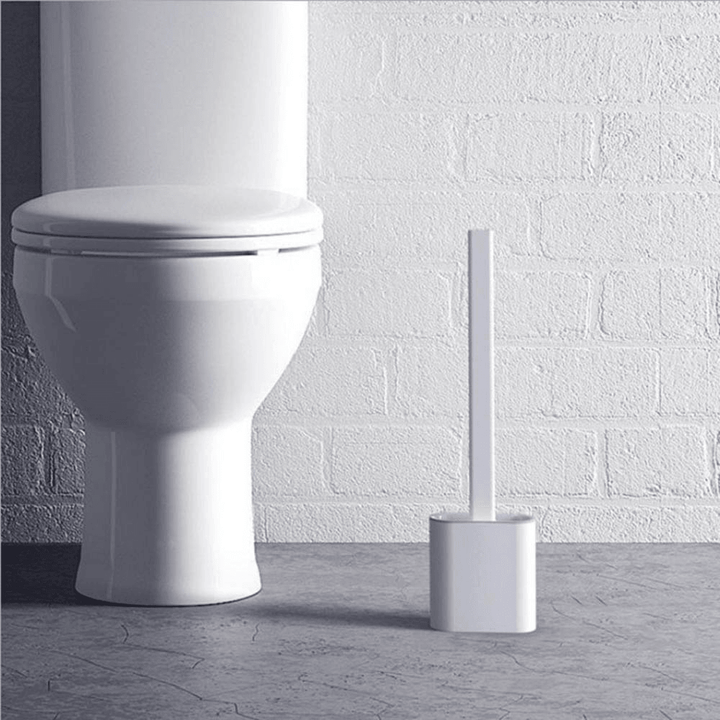 Loskii Soft Rubber Long Handle Toilet Brush Set: Anti-Skid TRP Brush Head for Effective Bathroom Cleaning - MRSLM