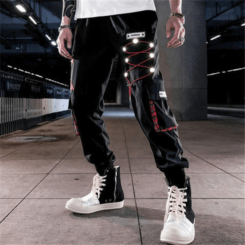 Overalls Men'S Spring and Summer Korean Style Cropped Trousers Trend Function Wind - MRSLM