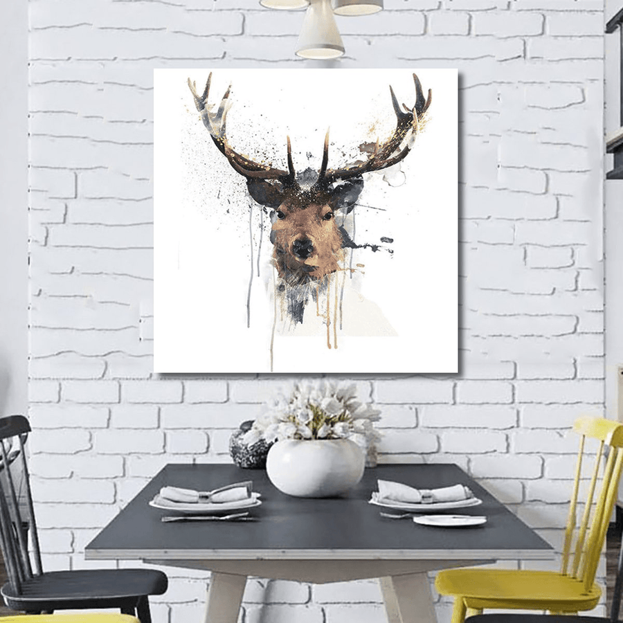 16'' Abstract Stag Deer Canvas Picture Printed Paintings Décor Framed / Unframed - MRSLM