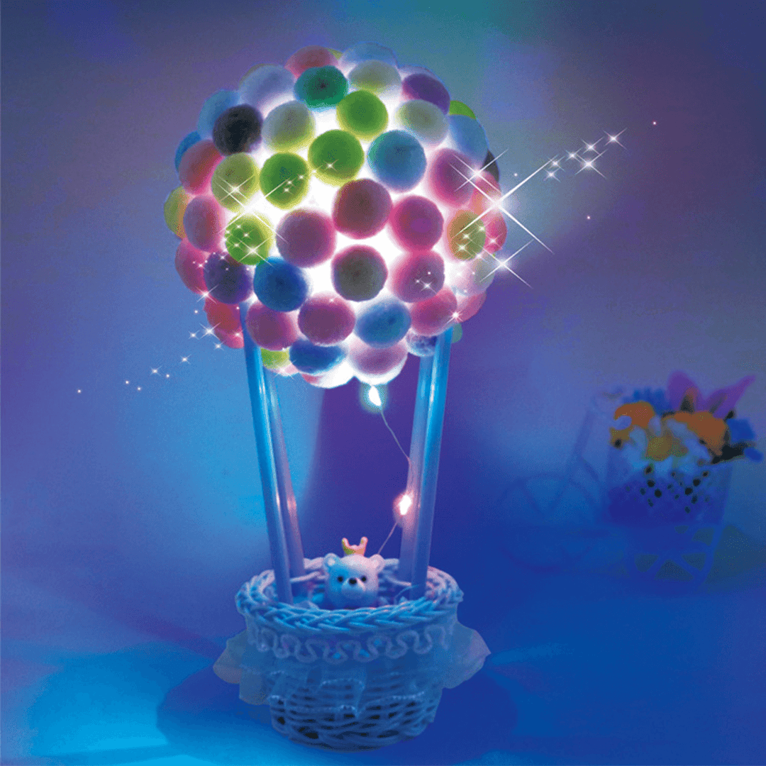 DIY Luminous Ball Lashing Hot-Air Balloon Shining Ornament Table Top Night Light - MRSLM