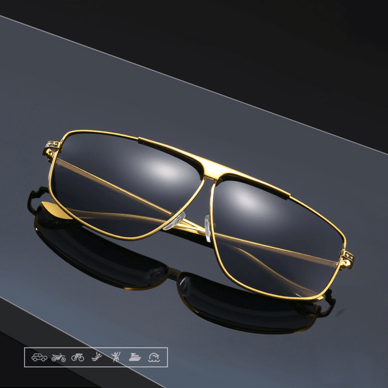 Mens Trendy Anti-Uv Metal Polarized Sunglasses - MRSLM
