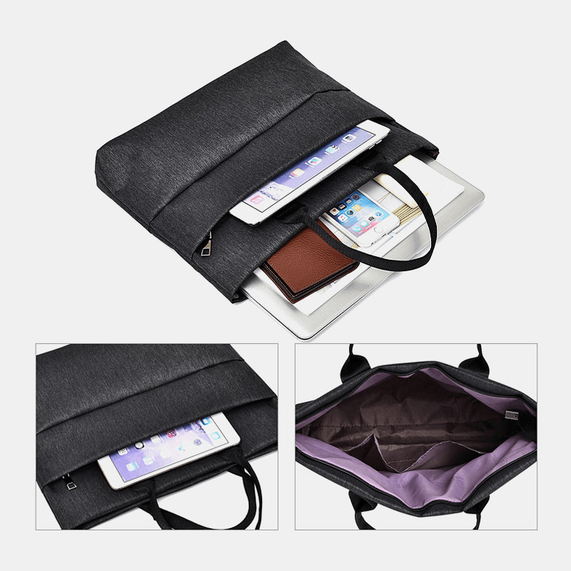 Men Oxford Waterproof 15.6 Inch Large Capacity Laptop Bag Multi-Layers Briefcases Handbag - MRSLM