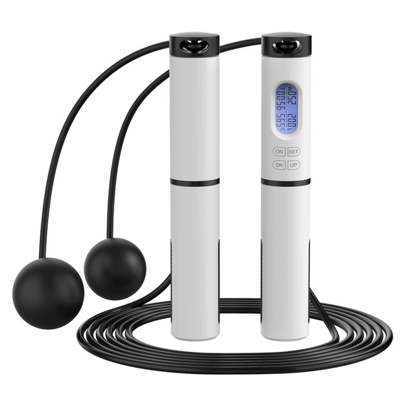 KALOAD Adjustable PVC Jump Rope Wire/Wireless Ball Double-Use Skipping Rope Professional with Counter for Fitness Home Workout - MRSLM
