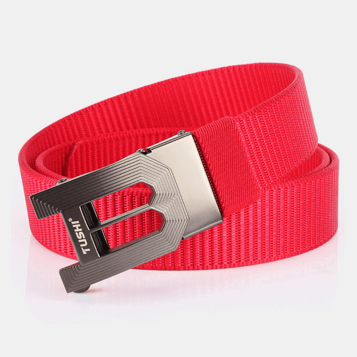 Men Nylon 120Cm Automatic Buckle Casual Young All-Match Jeans Belt - MRSLM