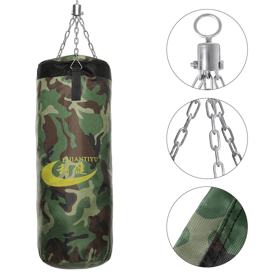 60/80/100CM Boxing Training MMA Punching Bag with Hook Oxford Canvas Hanging Fight Bag Punch Bag Sandbag - MRSLM