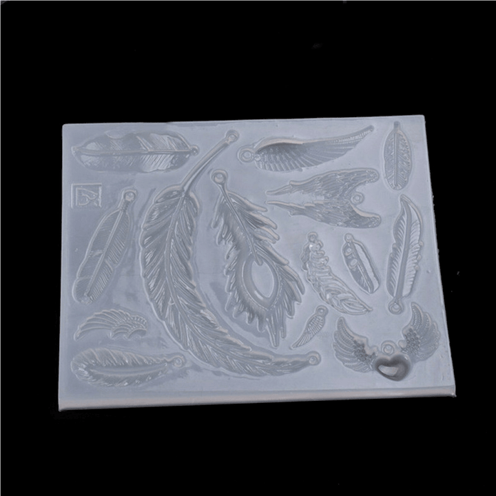 DIY Making Wing Feather Silicone Molds for Jewelry Pendant Resin Casting Mould - MRSLM