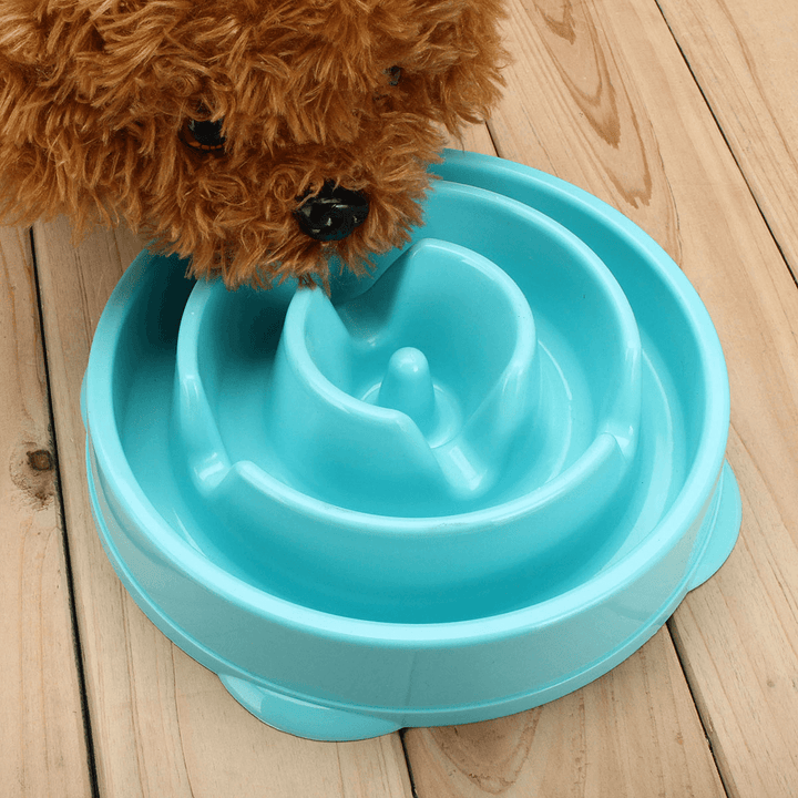 Dog Slow Food Bowl down Eating Feeder Dish Pet Dog Cat Feeding anti Slip Gulp - MRSLM