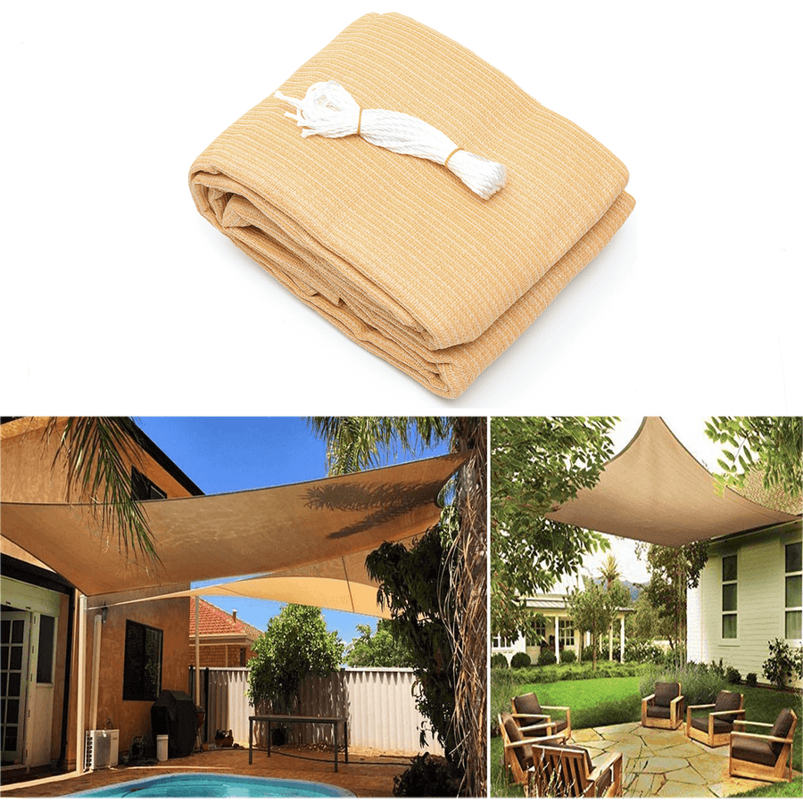 3X3M/4M 280Gsm HDPE UV Sun Shade Sail Cloth Canopy Outdoor Patio Square Rectangle Awning Shelter - MRSLM