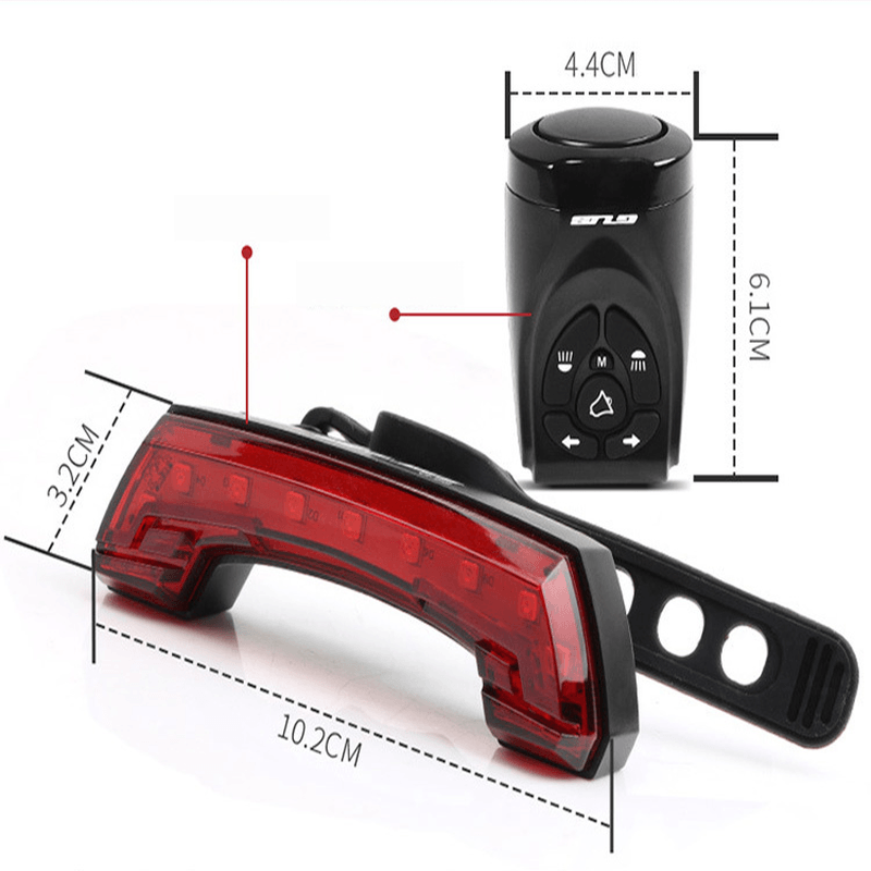 GUB G-68 5Modes USB Rechargeable Bike Remote Control Tail Light+ High Decibel Horn Outdoor IPX4 Waterproof Riding Bike Bicycle Lights - MRSLM