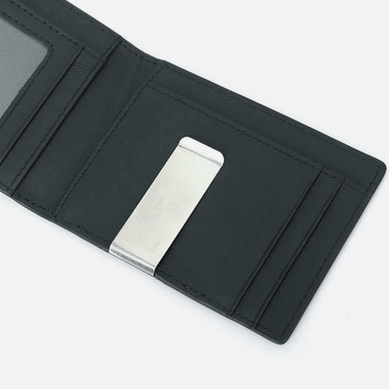 Men Multifunction Business RFID Carbon Fiber US Dollar Clip Card Trade Short Multi-Card Slots Wallet - MRSLM