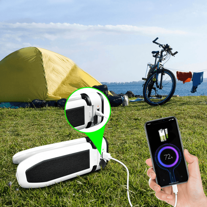 XANES® 60LED Solar Camping Light 1500LM 5 Modes USB Charging Night Fishing Hanging Light Waterproof Folding Emergency Lights - MRSLM