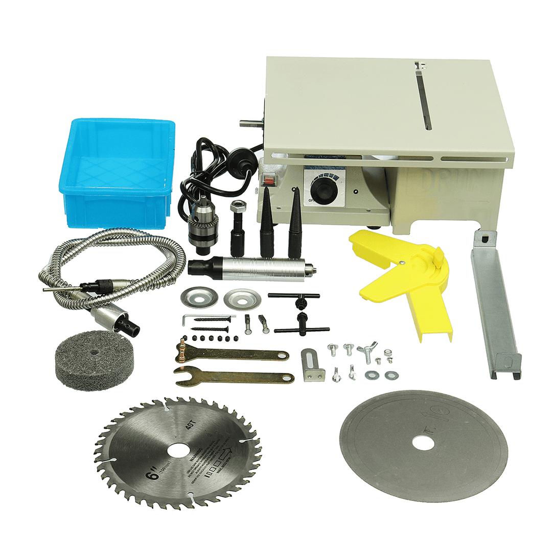 350W Mini Table Bench Saws Woodworking Bench Lathe Electric Polisher Grinder Cutting Saw Power Tools - MRSLM