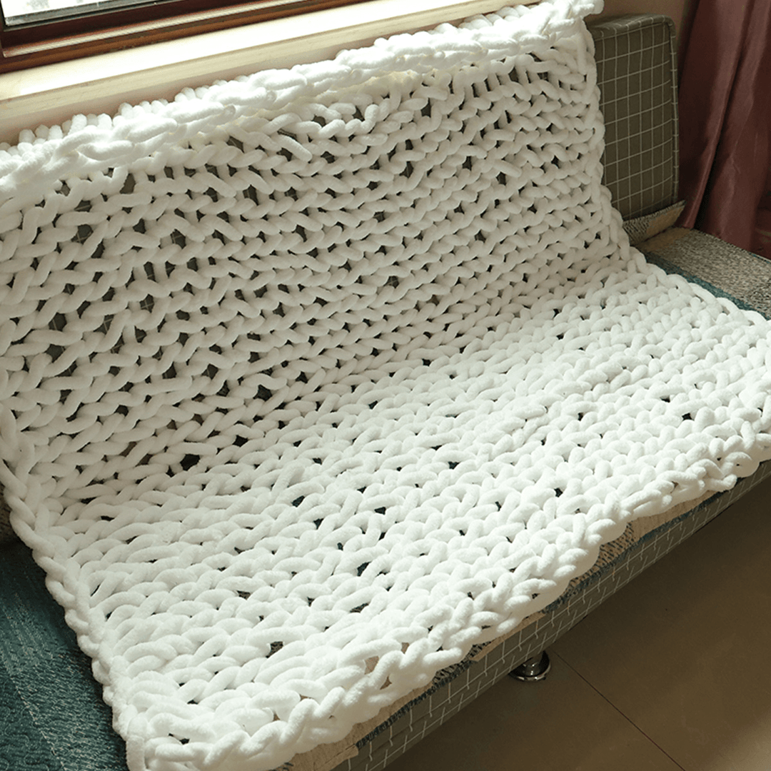 100X120Cm Handmade Knitted Blanket Cotton Soft Washable Lint-Free Throw Blankets - MRSLM