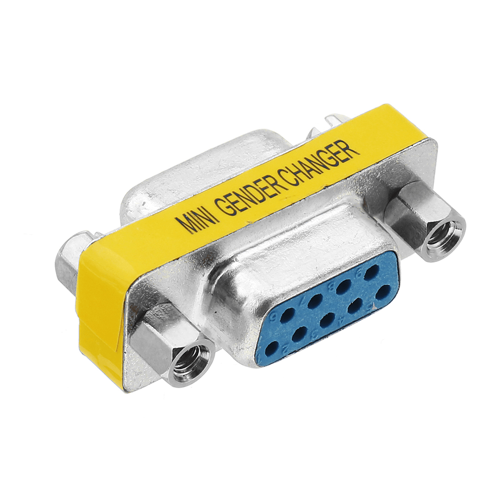 10Pcs DB9 Mini Gender Changer Adapter Female to Female Plug Adapter Connecters - MRSLM