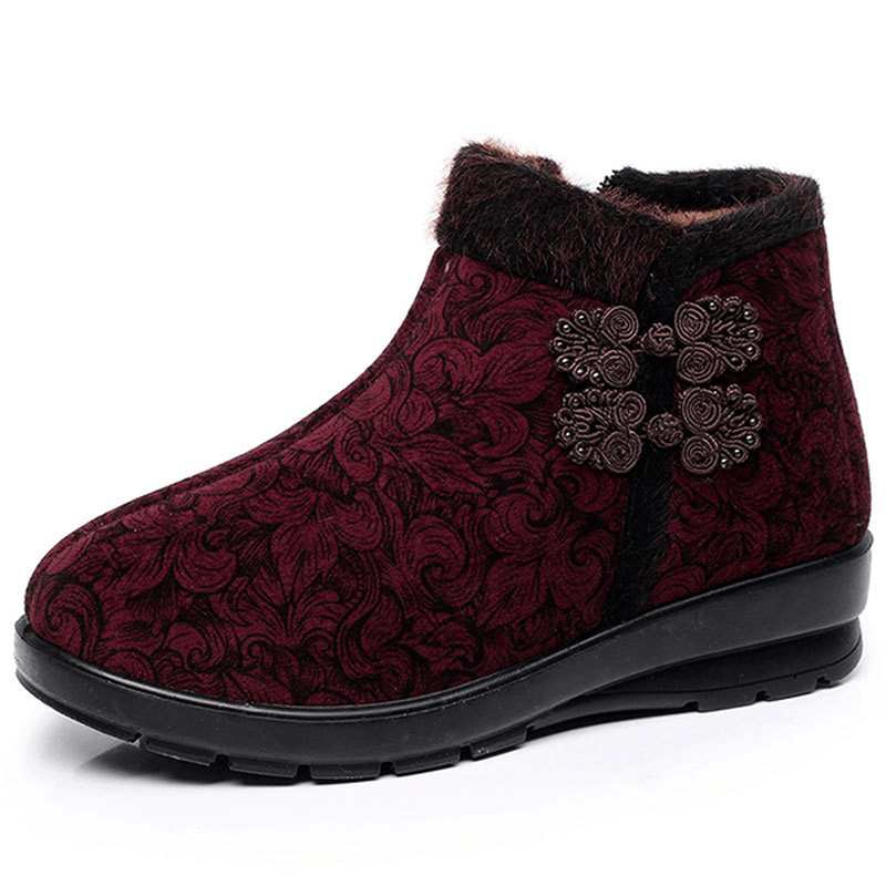 Winter Women Cotton Boots High Top Zipper Keep Warm Ankle Boots - MRSLM