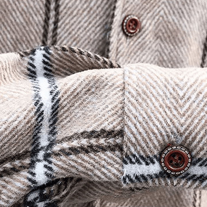 Fashion All-Match Retro Male Woolen Plaid Trench Coat - MRSLM