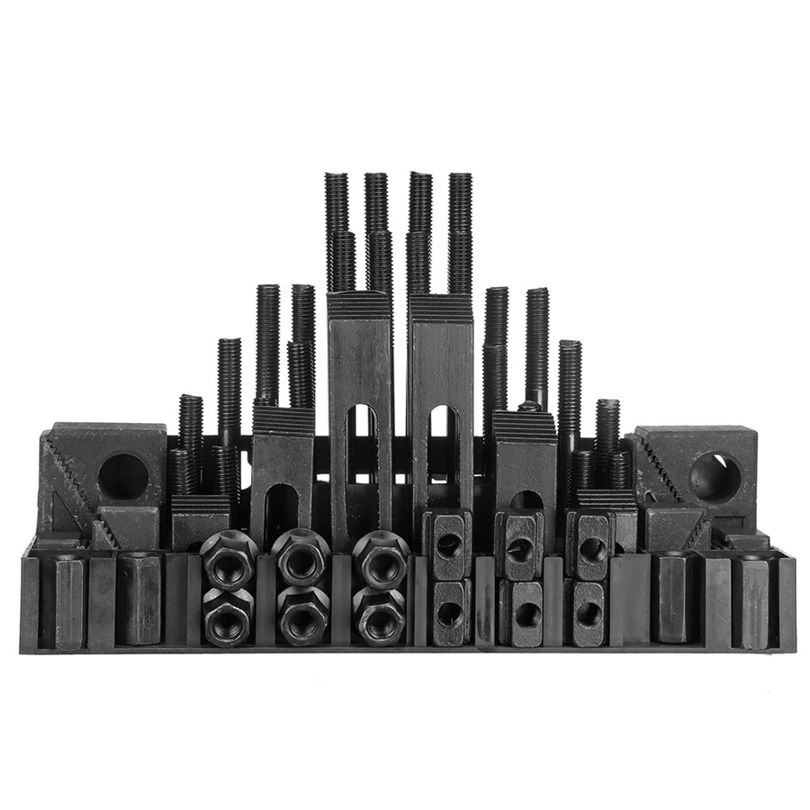 58Pcs Clamping Tools Kit for Milling / Drilling M12 Studs 14Mm Slot Step Block Set - MRSLM