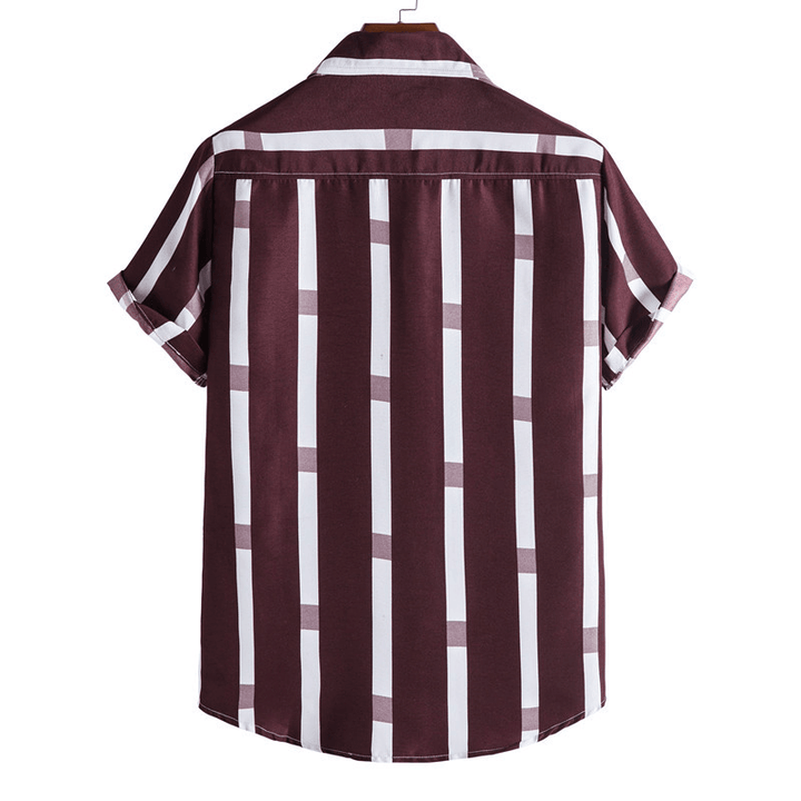 Striped Loose plus Size Casual Men'S Shirt - MRSLM