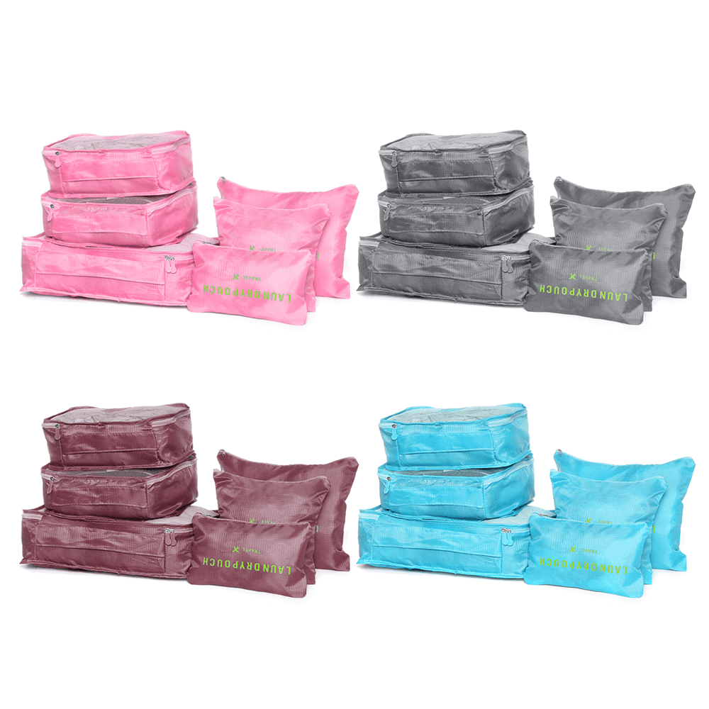 SAGM 6 in 1 Outdoor Travel Sorting Clothes Storage Bag Luggage Packing Bag Clothes Bags - MRSLM