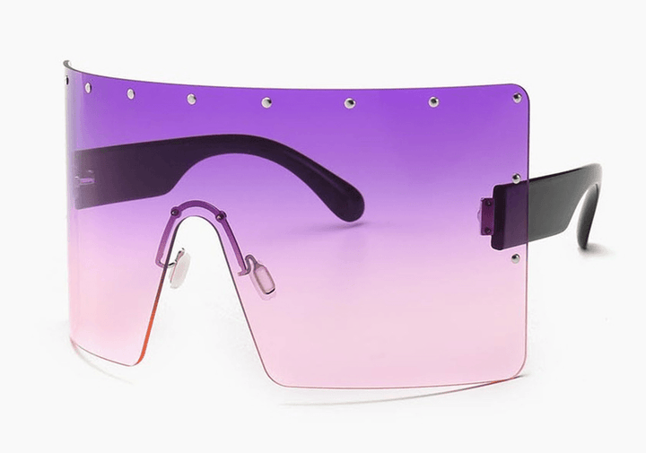 Big Frame One-Piece Goggles Colorful Frame Sunglasses - MRSLM