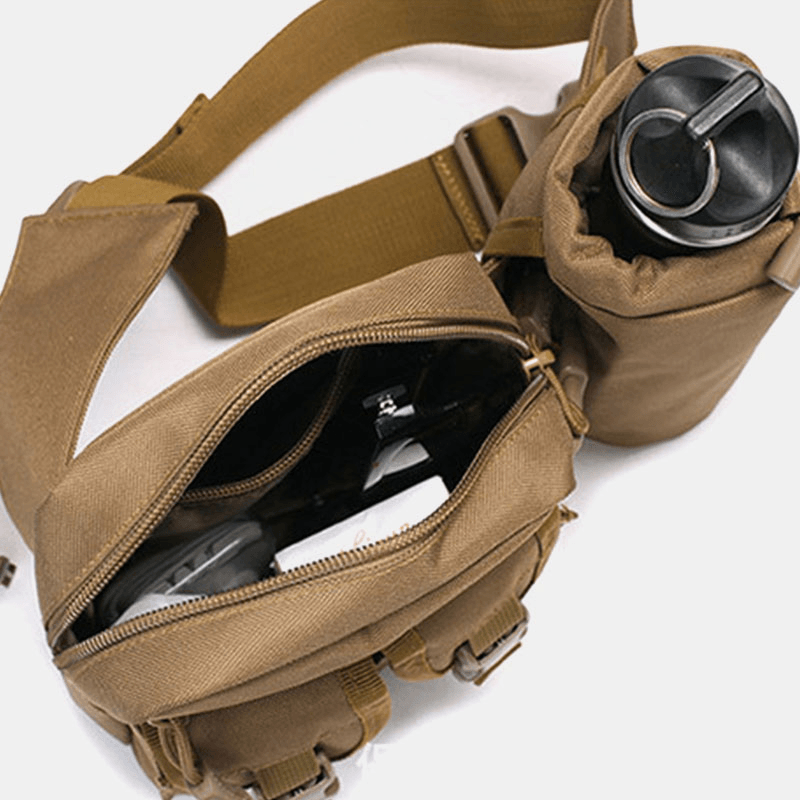 Men Nylon Camouflages Multifunction Outdoor Water Bottle Waist Bag Tactical Bag - MRSLM