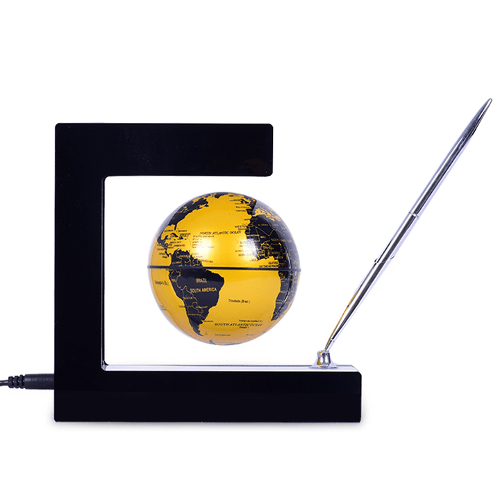 4" Inch Magnetic Levitation Floating Globe World Map LED Night Light Home Office Decor - MRSLM