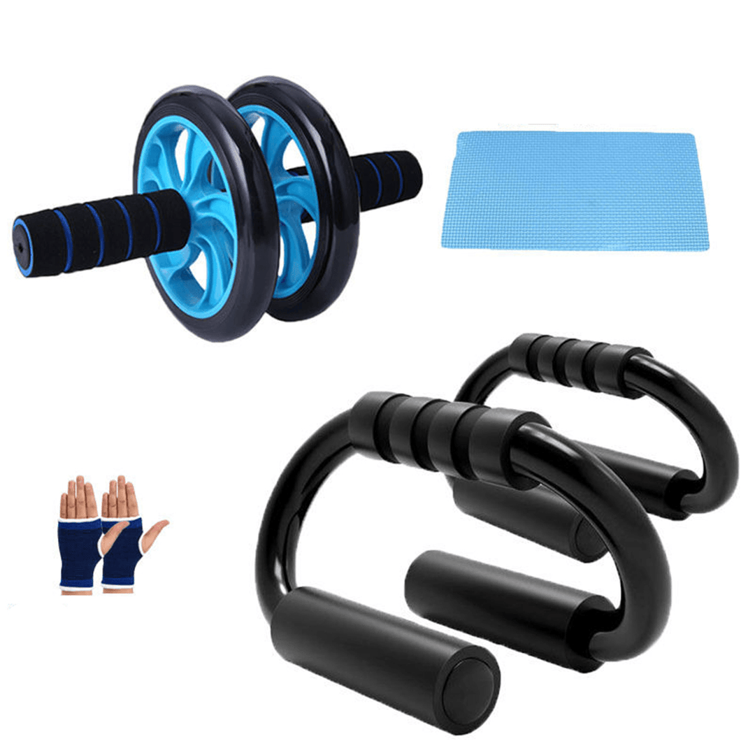 Home Strength Training Fitness Set Abdominal Wheel Roller Push up Stand Fitness Gloves Hand Gripper Jumping Rope - MRSLM