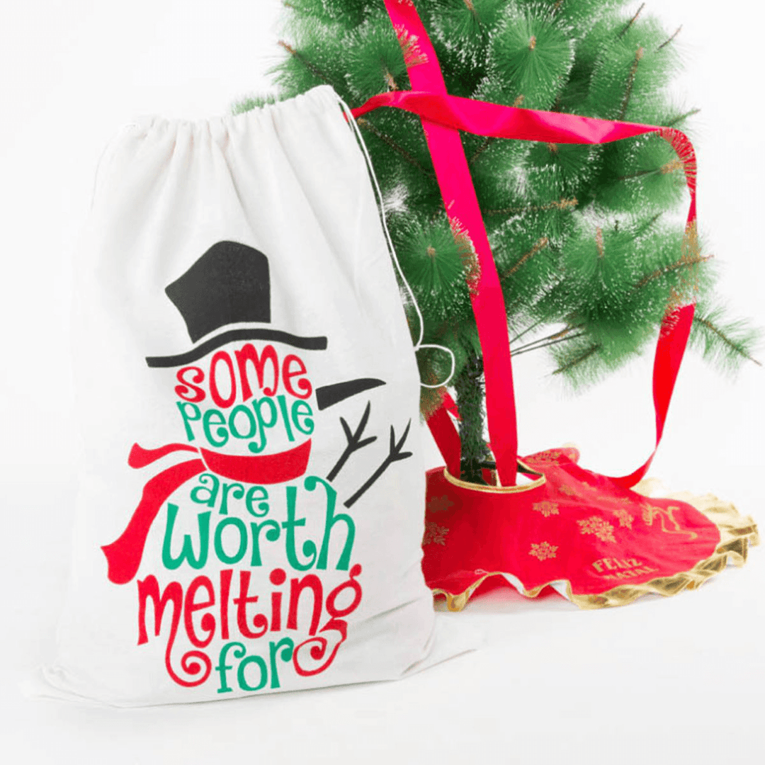 Christmas Santa Gift Sack Cloth Stocking Storage Burlap Bag Bundle Christmas Decorations - MRSLM
