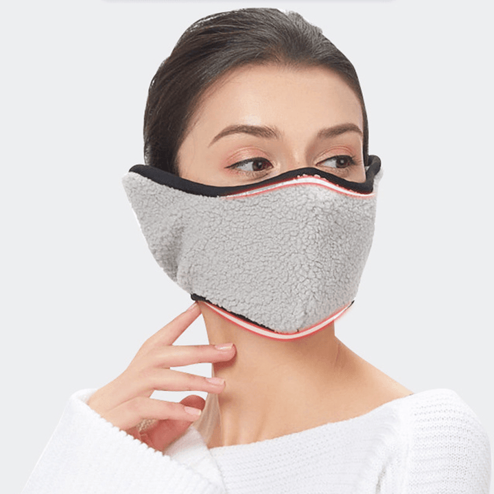 Men Women Winter Warm Cold Dustproof Face Mask Breathable Warm Ears Outdoor Cycling Ski Travel Mouth Mask - MRSLM