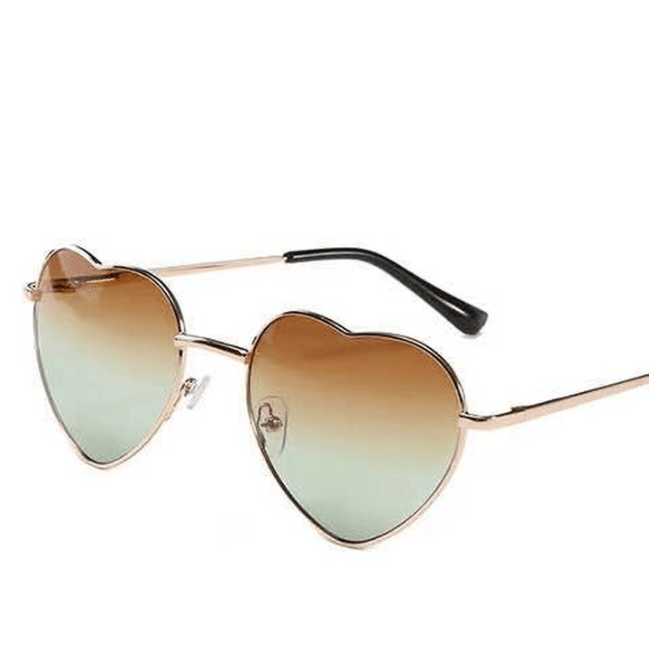 Vintage Metal Heart Shaped Sunglasses Peach Heart - MRSLM