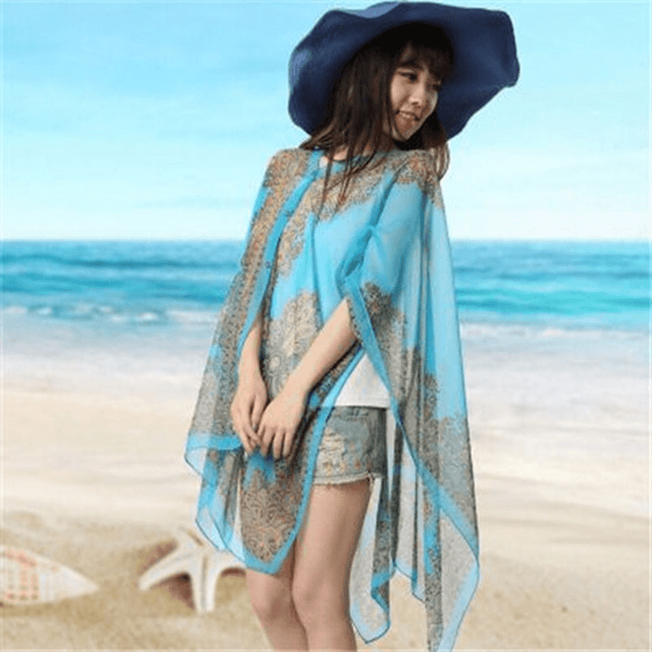 Fashionable Women'S Multifunctional Printed Chiffon Shawl - MRSLM