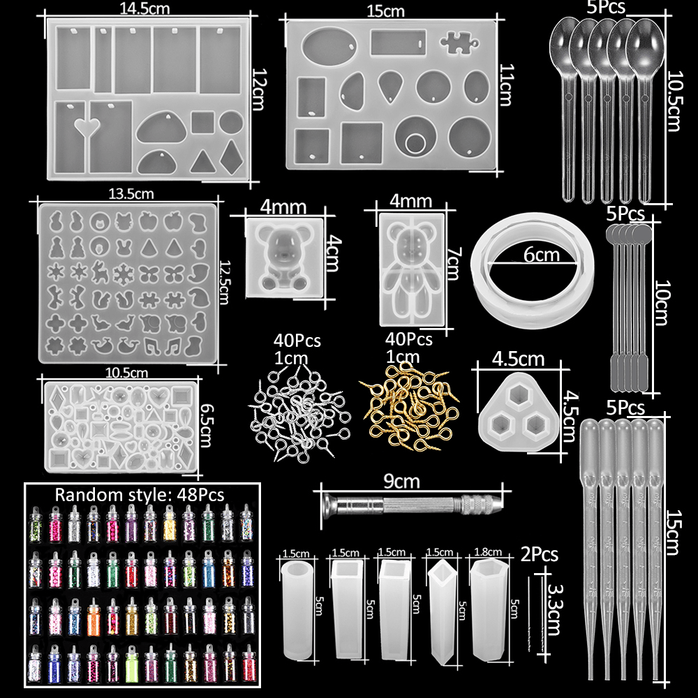 Silicone Mold Material Package Epoxy Jewelry Accessories Set - MRSLM