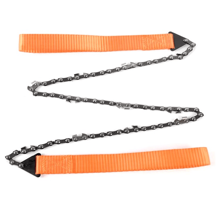 Mini Pocket Chain Chainsaw Emergency Survival Saw Wood Garden Outdoor Camping Hiking Handsaw with Storage Bag - MRSLM