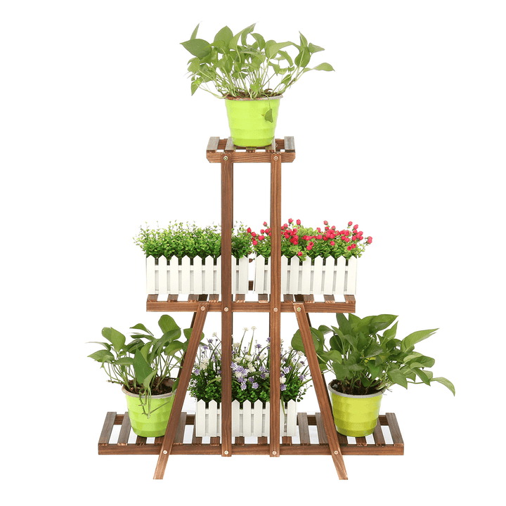 3 Tier Wood Flower Rack Plant Stand Wooden Shelves Bonsai Display Shelf Set - MRSLM