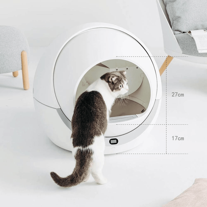 Petree Smart Wifi Automatic Sensor Cleaning Cat Litter Box Self Cleaning Closed Tray Toilet for Pet Fun Cat Toilet Shoveling Machine - MRSLM