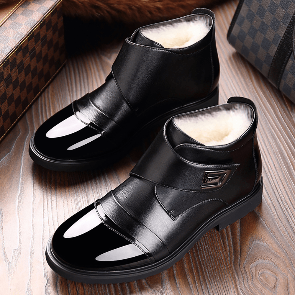 Warm Plush Lining Casual Soft Sole Business Ankle Boots - MRSLM