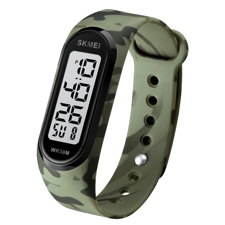 SKMEI 1666 LED Light Digital Watch 5ATM Waterproof Date Display Sport Unisex Watch - MRSLM